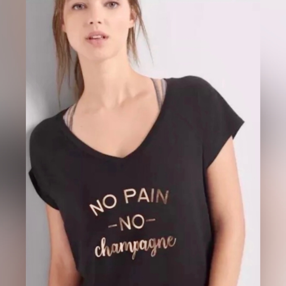 GapFit | No Pain No Champagne T-Shirt | Celestial Grey | Size S